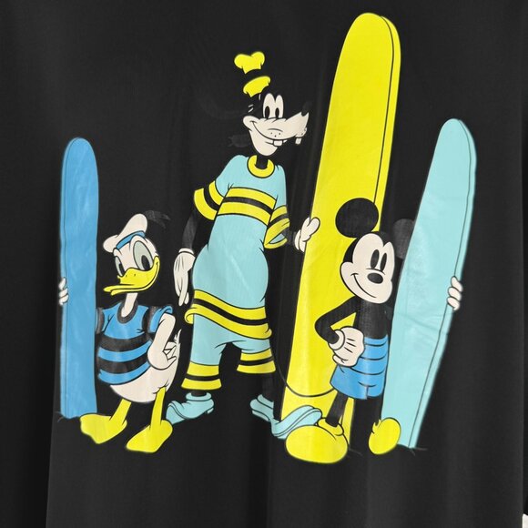 Disney Mickey Mouse And Friend Swim Shirt Mens 3XL Short Sleeve Black‎ TP-3450 - Picture 4 of 8